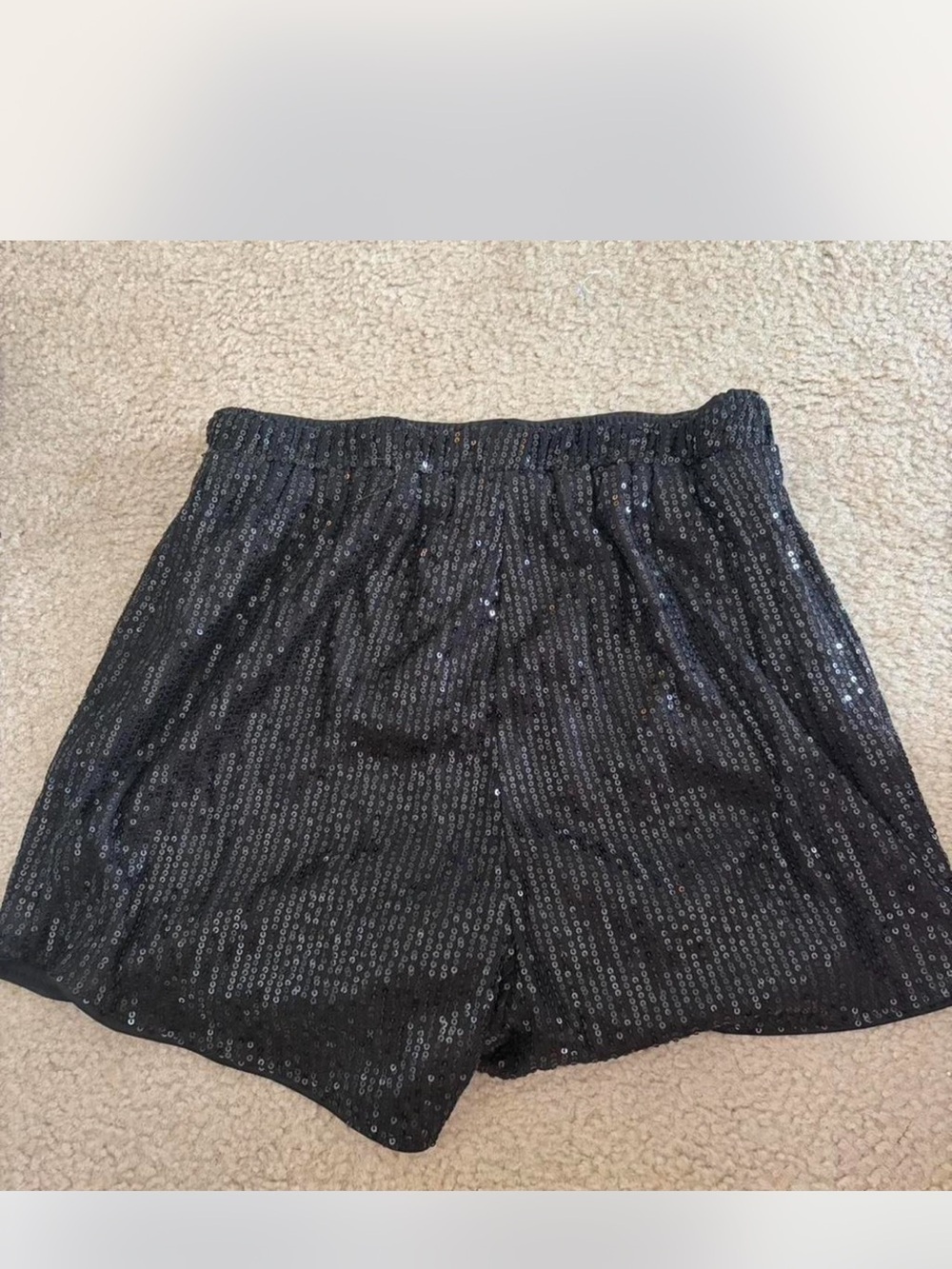 SHEIN Black Sequin High Waist Women's Shorts